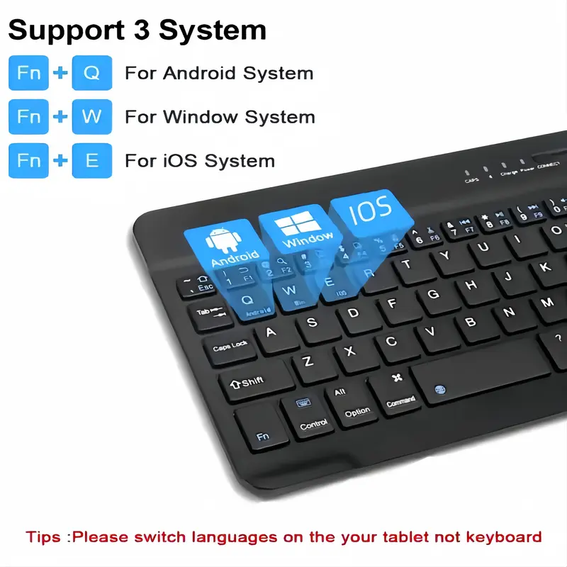 Product Introduction of Wireless Keyboard, Mini Keyboard For IPad IPhone Mobile Phone Tablet Laptop, 4 Colors Available, Slim And Mute Multi-Device, Support Three Systems, For Android IOS Windows System Devices. Stylish Portable And Convenient Universal Multi-Device Mini Wireles 2