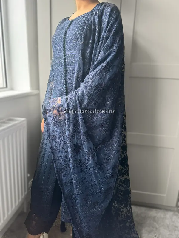 Eyanas EC1 Heavy 4pc chiffon suit navy 2