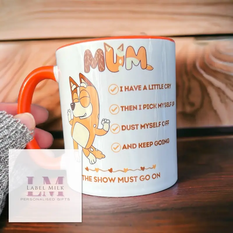 Bluey Mum Mug, Having a Cry Mug, Bluey Chilli Mug, Orange Mugs Drinkware Reusable Tumbler Cup Washable Ceramic Coffee Reuse christmas drinkingglass tea, Coffee Mug, Tea Mug, Mugs for mum 1