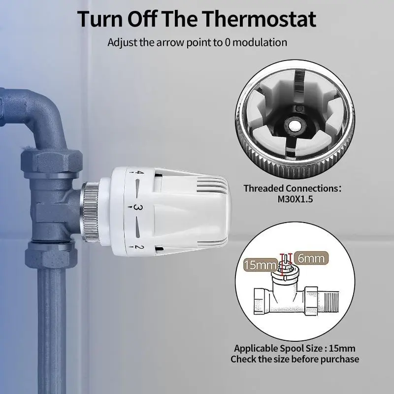 2/3/6pcs Radiator Thermostatic Head Heater Control Thermostat Heating Valve Tool 7
