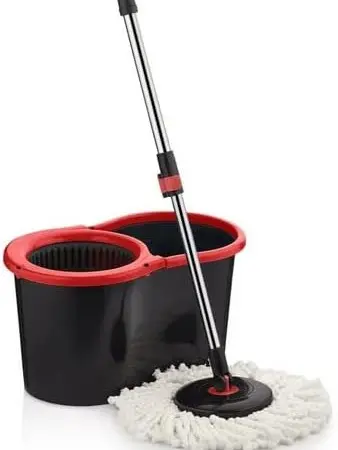 360° FLOOR MAGIC SPIN MOP BUCKET SET MICROFIBER ROTATING DRY HEADS WITH 3 HEADS Cleaning Adjustable Room 4
