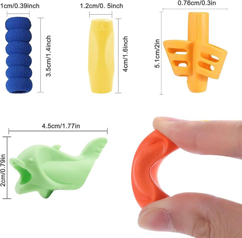21 PCS Pencil Grips, Silicone Pen Grips Pencil Holder Grip Finger Pencil Grips Foam Pen Writing Aid Grip Set Training Pencil Grips Finger Space Writing Tool for Kids Children Adult Handwriting 1
