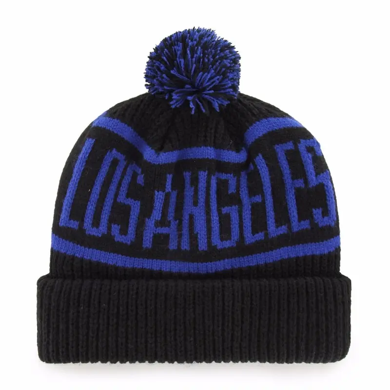 LA Dodgers Black Calgary Cuff Beanie Knit 1