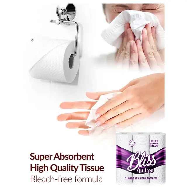 90 Bliss Cuddle 3-ply Toilet Roll - (90Pack) Soft, Quilted Bulk Toilet Rolls, Toilet Tissue and Loo Rolls – Eco-Friendly Toilet Paper Sustainably Crafted in The UK Lightweight Towel Sheets Wall Wipes Napkin toilet paper & wipes recyclable balcony 6