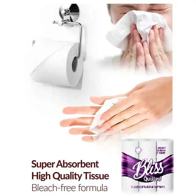 90 Bliss Cuddle 3-ply Toilet Roll - (90Pack) Soft, Quilted Bulk Toilet Rolls, Toilet Tissue and Loo Rolls – Eco-Friendly Toilet Paper Sustainably Crafted in The UK Lightweight Towel Sheets Wall Wipes Napkin toilet paper & wipes recyclable balcony 6