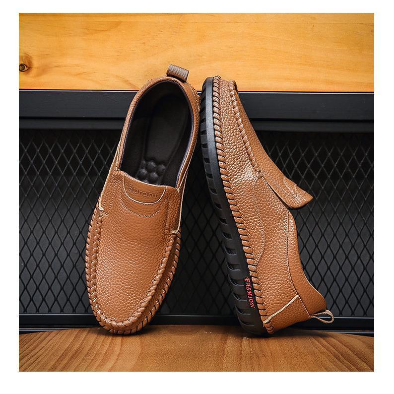 PU Leather Upper Rubber Out-sole Men's Leather Casual Flat Walking Driving Shoes Sneakers Leather Loafers for Man 1