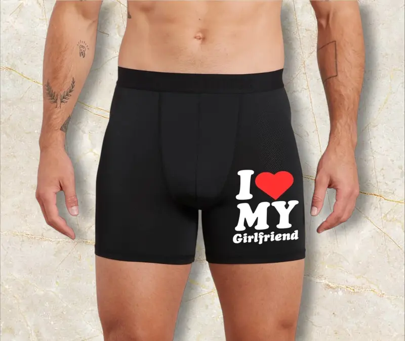 I Love My Girlfriend Boxers, Holiday Underwear, Novelty Boxers, Valentines Day 6