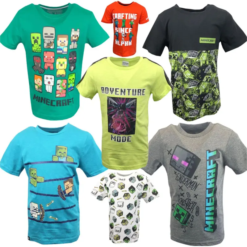 Boys Girls Minecraft T Shirt Top Creeper Gamer Tshirt Age 3 - 14 Years 0
