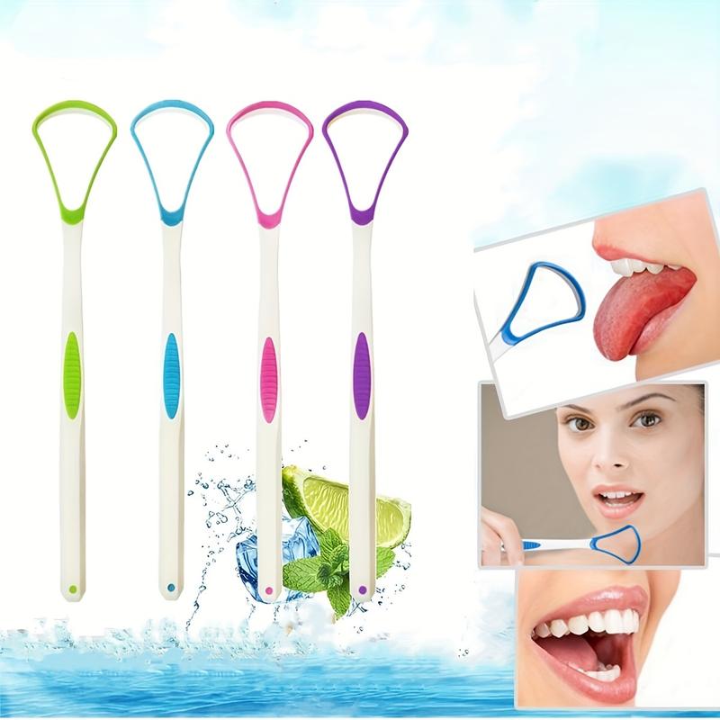 Product Introduction of of Tongue Scrapers, Tools for Cleaning Tongue Coating, Silicone Tongue Brushes for Cleaning, 4-Color Cleaning Set, Tongue Cleaning Tools. 0