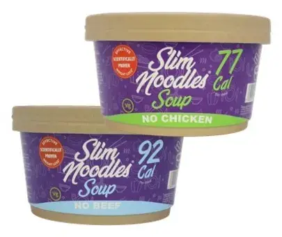Eat Water Slim Noodle Pot No Beef 267g x 1 - Instant Noodle Soup Low Calorie No Preservatives & Artificial Flavor - Low carb Diet Ready To Eat Vegan Food Pansit