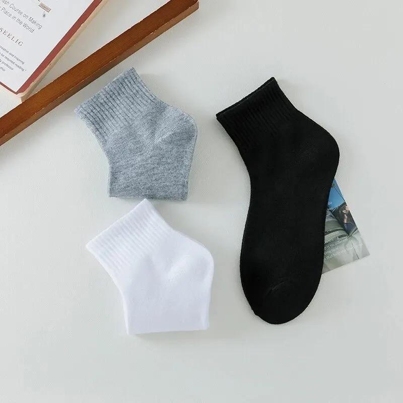 Unisex Socks Cotton Business Mid Length Soft and Warm Autumn/winter Solid Color Casual Socks Plain black plain white socks  Spandex pair of Menswear 1