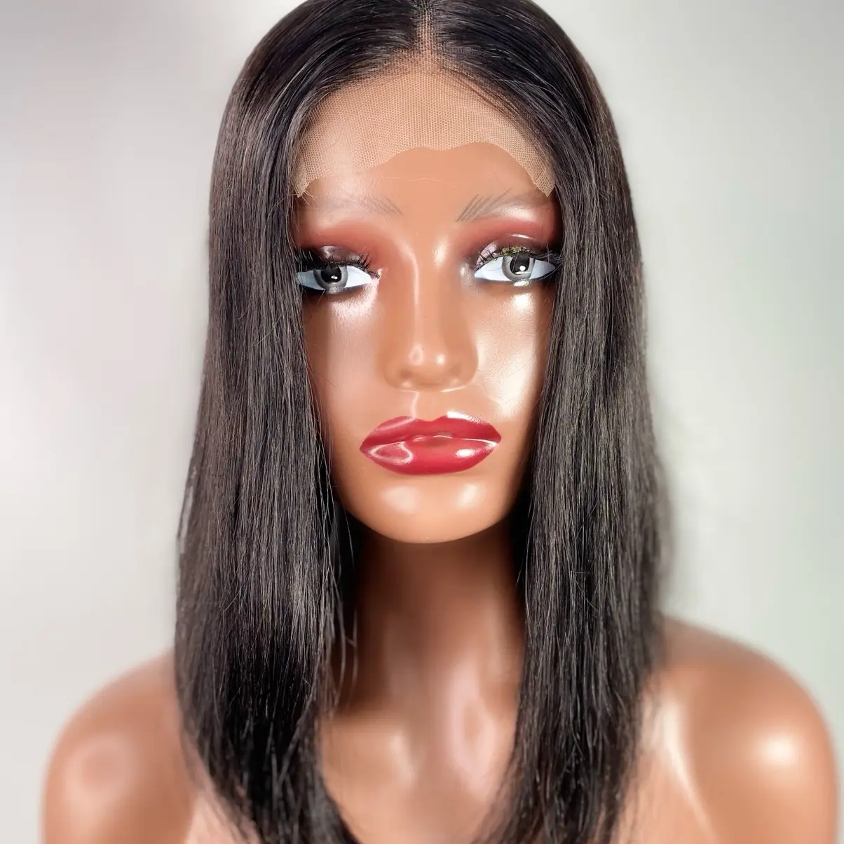 12 inches Bimbor unit, 4x4 100% human hair glue less wig