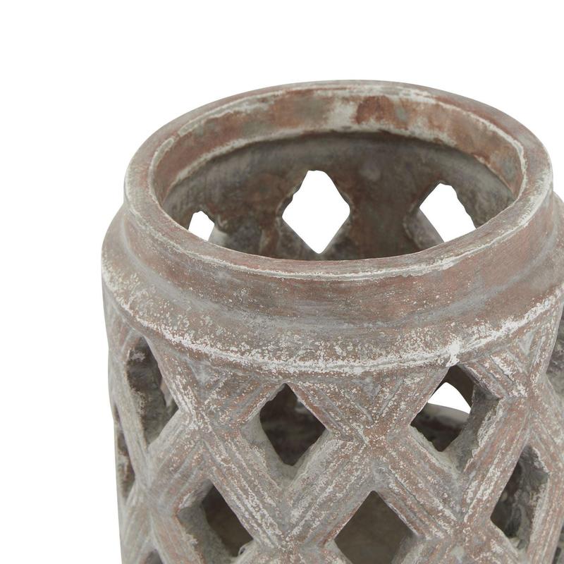 Siena Brown Lattice Lantern 1
