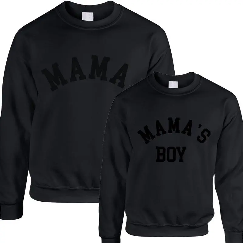 Mama & Mama's Boy Stealth Black/Black College Matching Sweatshirts