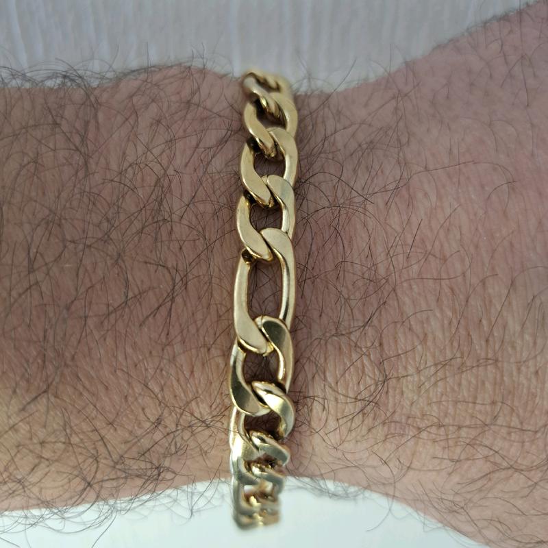 figaro link bracelet. gold or silver plated available. stainless Steel. 4