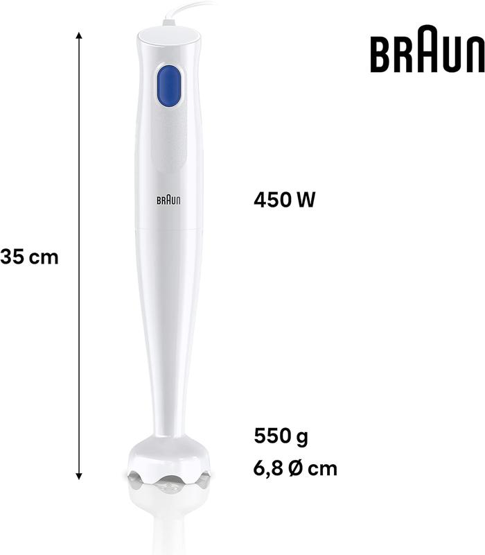 Braun MultiQuick 1 Hand Mixer MQ10.001P, Lightweight Mixer with EasyTwist Technology, One Speed, 450W, White 3