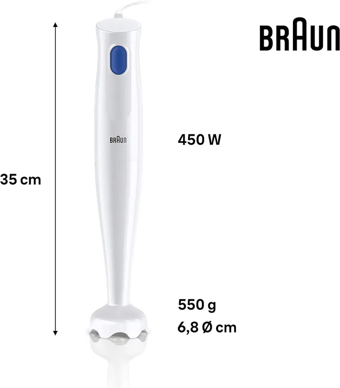 Braun MultiQuick 1 Hand Mixer MQ10.001P, Lightweight Mixer with EasyTwist Technology, One Speed, 450W, White 3