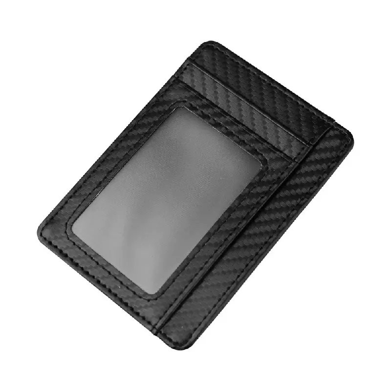 Men Anti-scan Leather Slim ID Credit Card Holder RFID Blocking Thin Small Wallet