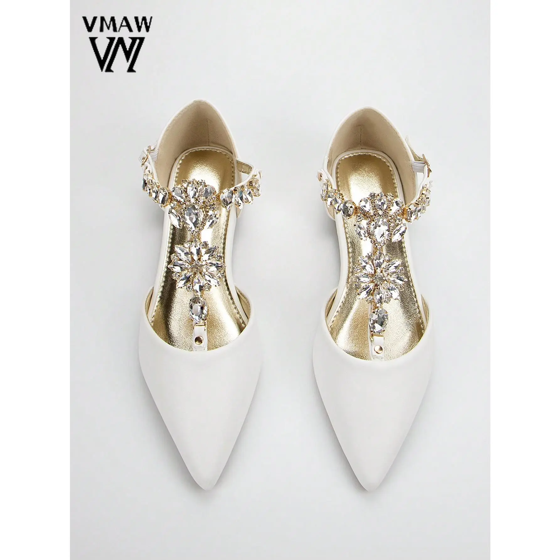 CuteShop Women's Luxury Rhinestone Decor White PU Closed Toe Flat Sandals, Daily & Party Wear Valentines 2025 New Footwear Girl Walking Shoes Summer Comfort Weight Tactical Pedal