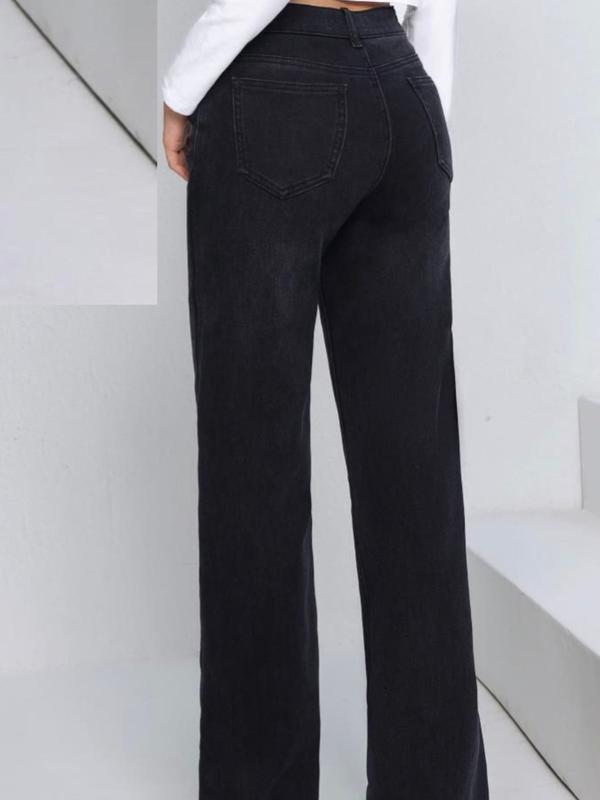 Viral Stretchy Fleece  Wide Straight Leg Dad-Fit High Wasited Fleece Jeans  Comfort Very  Soft Size XS to XL 6