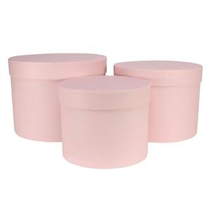 Round Pale Pink Hat Boxes - Pack of 3