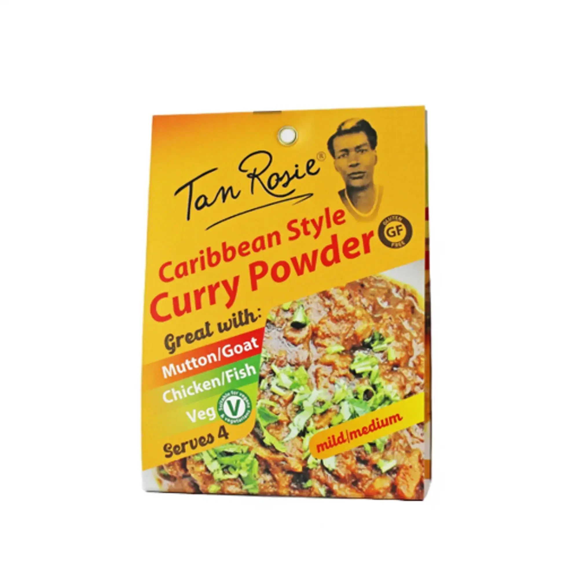 Tan Rosie Caribbean Style Curry Powder - Mild to Medium Heat, Gluten Free, Vegan Friendly, 40g Bag - Spice, Flavour