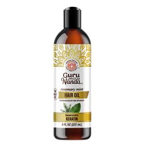 8oz GuruNanda Rosemary Mint  for Hair Growth with Keratin & Vitamin E Oil - Encourages Scalp, Shine & Hair Strengthening- Natural, Cruelty-Free