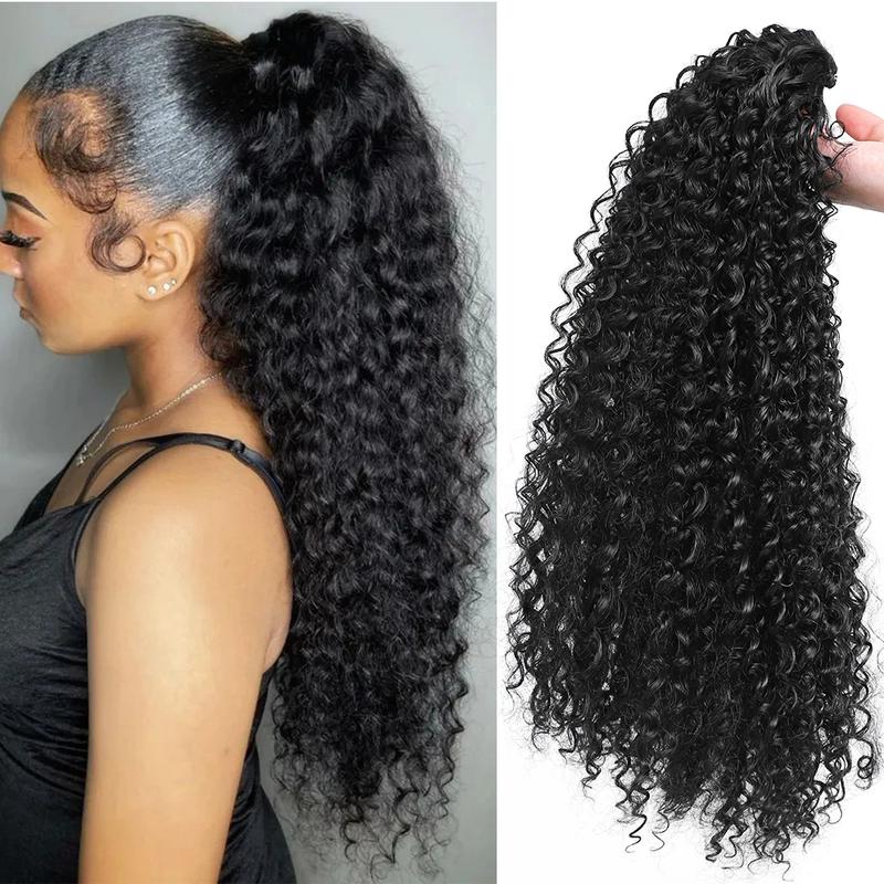 Product Introduction of Long Fluffy Curly Hair Ponytail for Women Synthetic Kinky Curly Ponytail Hair Extensions 20 Inch Afro Curly Hairpieces Fake Tail hair  extensions 0