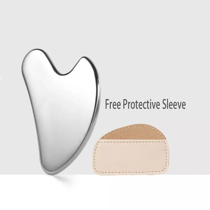 Gua Sha Facial Tools, Stainless Steel Gua Sha, Metal Gua Sha for Jawline Sculpting , Gua Sha Stainless Steel Tool, Skin Care (Silver) Soothing Comfort 2