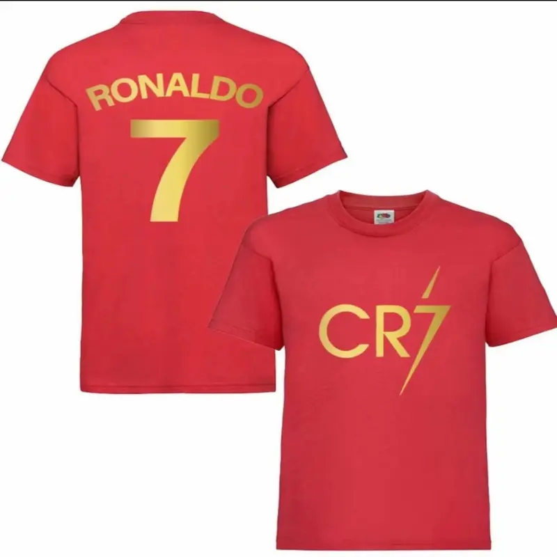 New Ronaldo 7 CR7 T Shirt Kids unisex Football Youtuber GOAT Curve Merch Birthday Gift 1