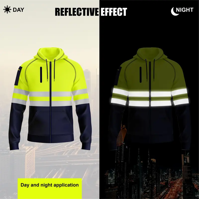 mymixtrendz Mens Outdoor Zipper Hoodie with 3 Zip Pockets Menswear Clothing Relaxed Fit Hooded Sweatshirt Top UK Size S-XXL 6