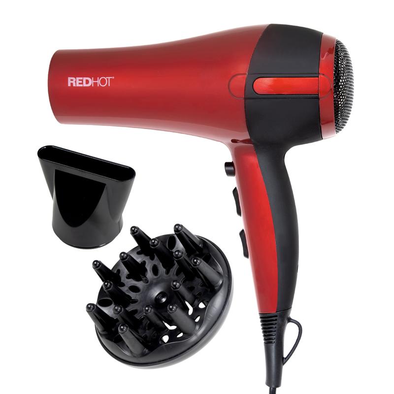 Red Hot Professional Hair Dryer with Diffuser 1