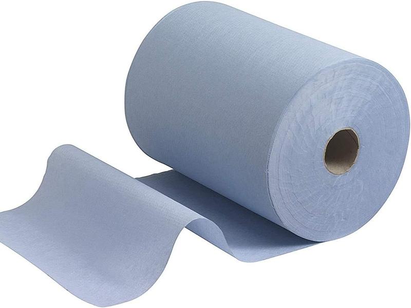 Centrefeed Blue Roll - 2 Ply Embossed Blue Paper Towel Roll (Pack of 12 Rolls) and (Pack of 6 Rolls) Toilet Wipes 5