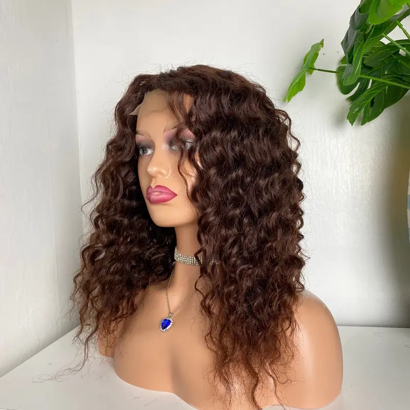 Human hair wig, Brown wig, Natural hair wig, women gift 1