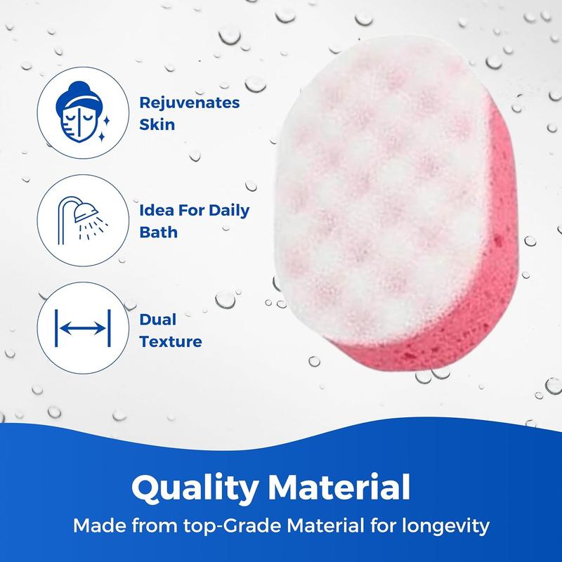 3 x Single Pack Of Coral Bath Massage Sponges Multi Color Family Pack Accessories Household 4