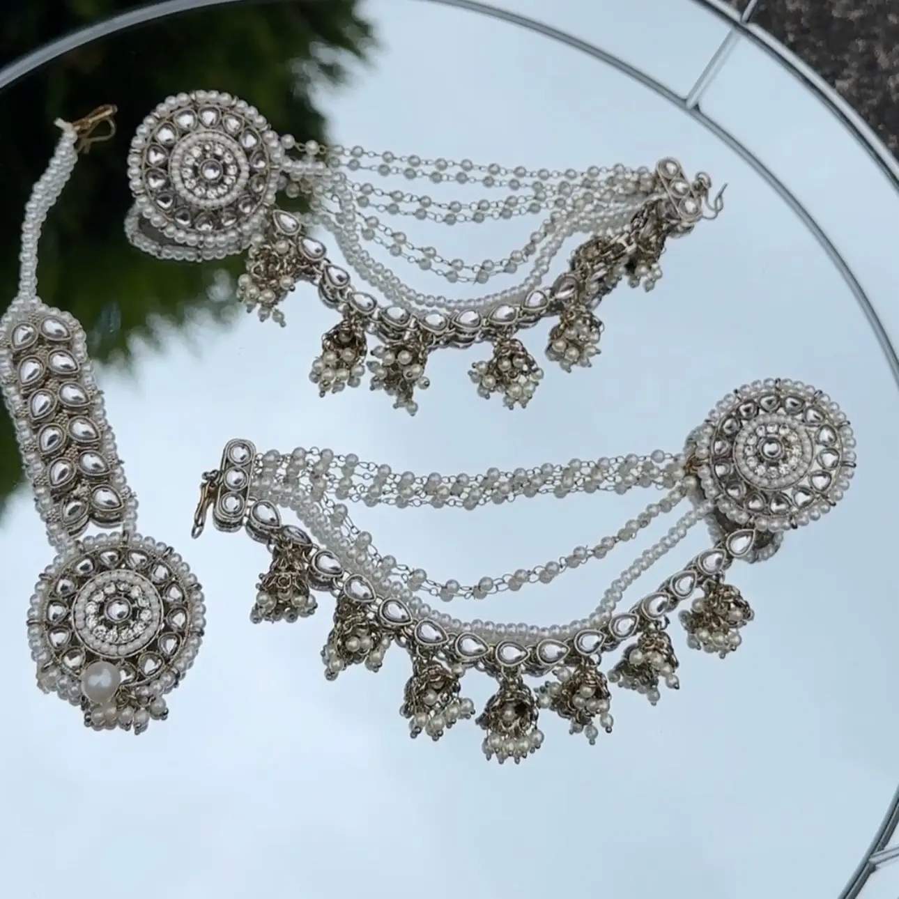 Indian Bollywood Bahubali Jhumka/Stud with Sahara White for Women