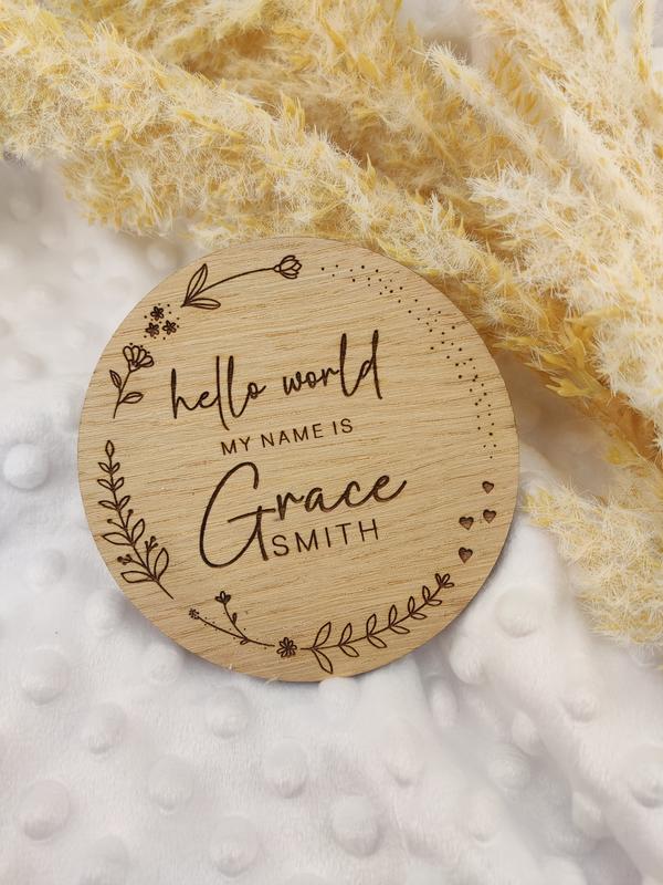 Personalised Wooden Name Plaque Baby Announcement Sign Children's Bedroom Decor 4