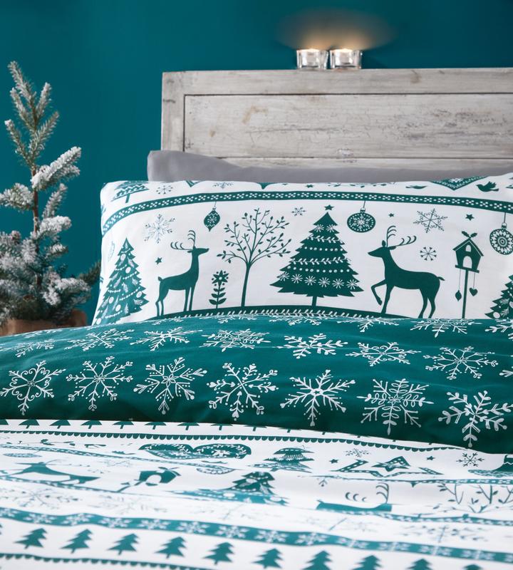 Noel Duvet Cover Set Christmas Bedding Festive Xmas Decor 3
