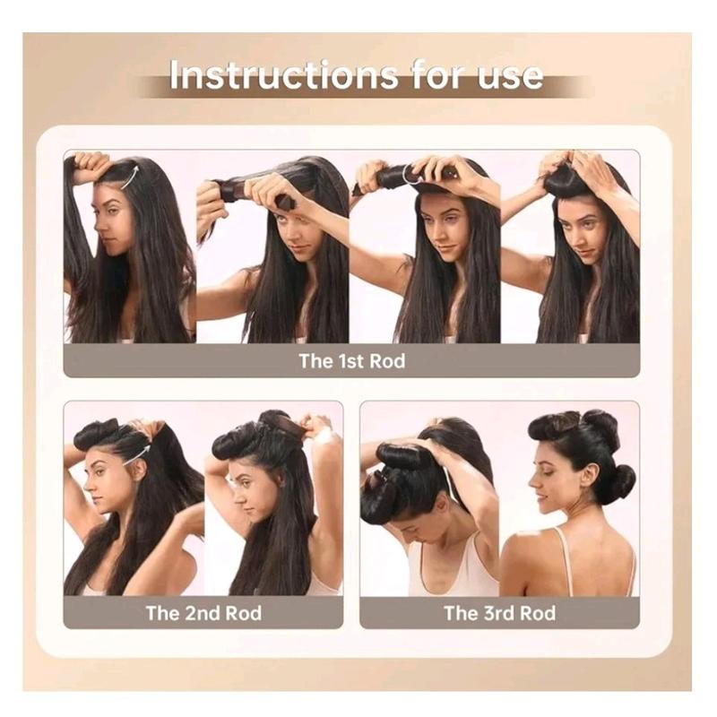 3Pcs Heatless Curlers, Hair Rollers for Long Hair, Hair tools for wavy hair curler styling, Overnight Heatless Hair Curlers, DIY Hair Styling Appliances 3