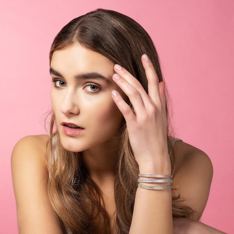 Rose Gold Paragon Cuff Bangle with Cubic Zirconia 7