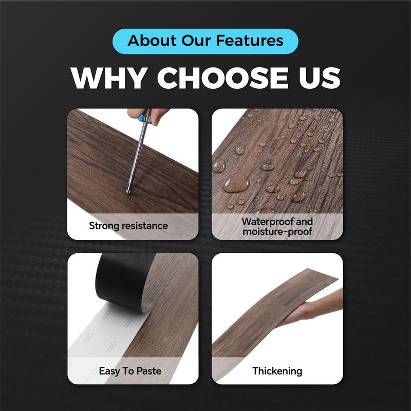 Livingandhome 24/28/36PCS Chevron AB Wood Effect Floor Tiles – DIY Peel & Stick PVC Planks, Waterproof Rustic Look