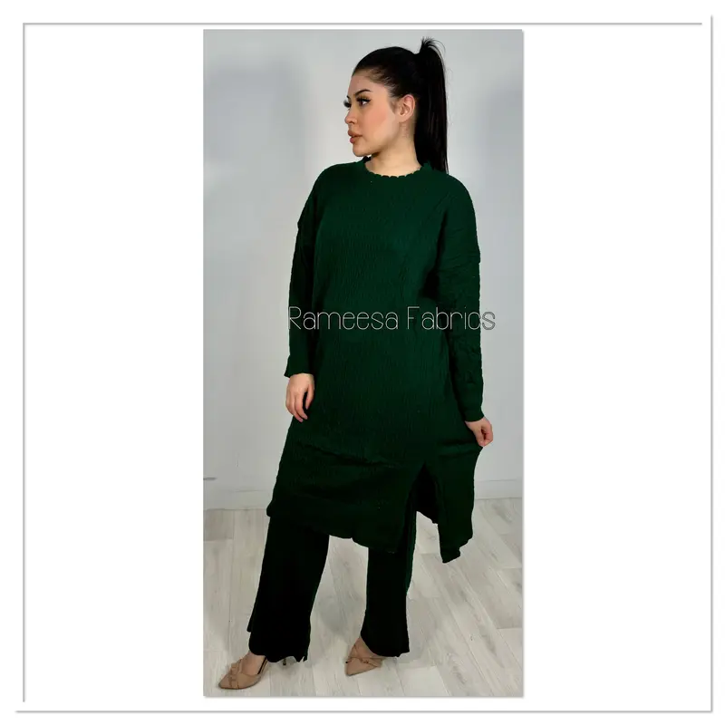 Oversized Cable Knit Matching Set - Top and Bottoms for Women, One Size Fits 12-16 - Womenswear, Trouser 3