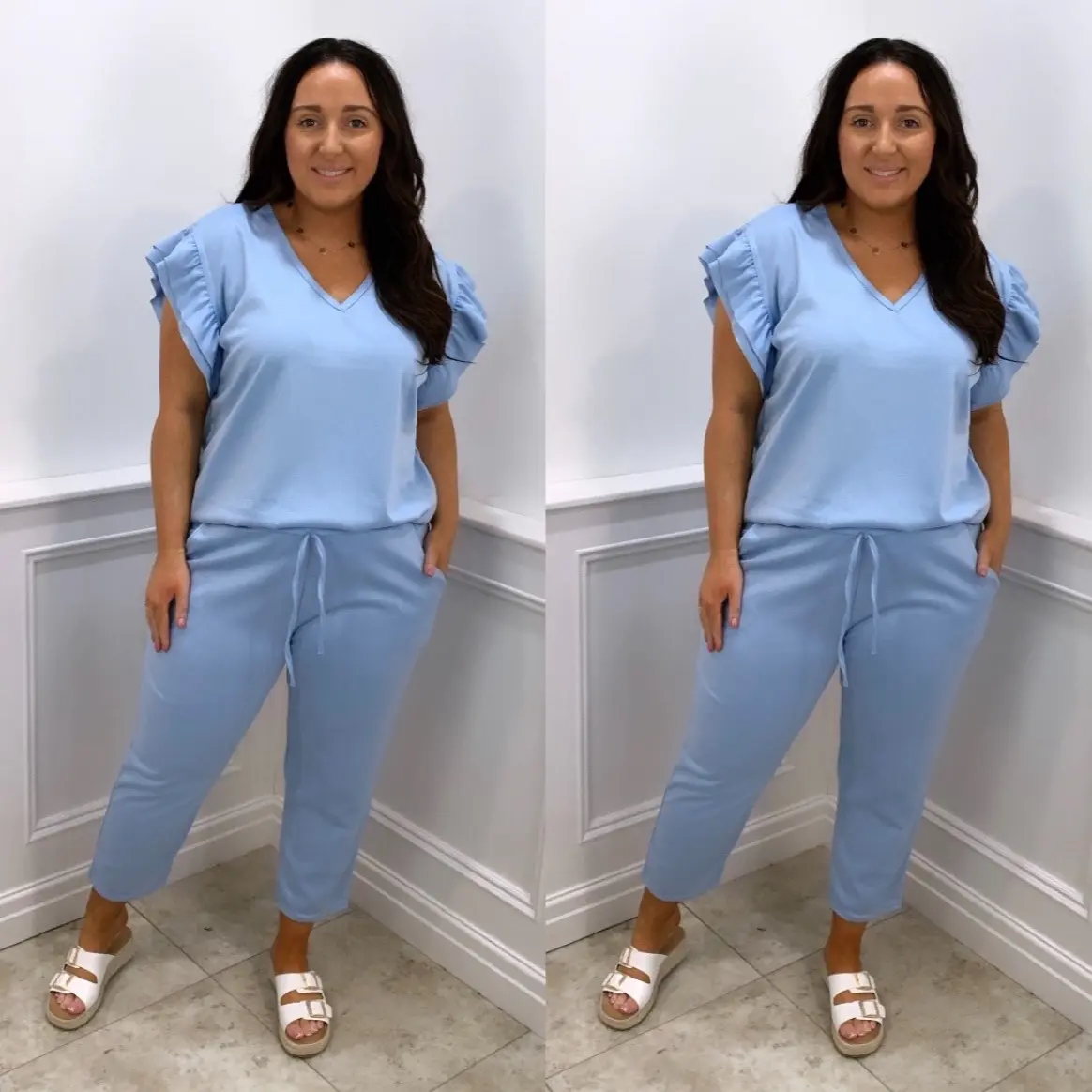 Lucy Lou Frill Stretch Lounge Set