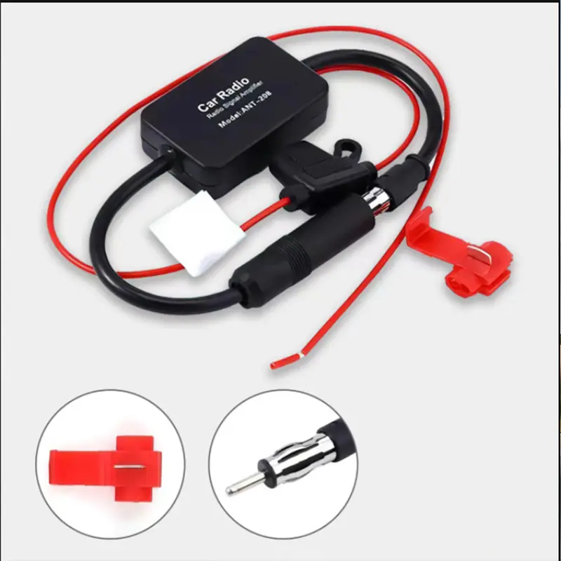 Car FM Signal Amplifier Car Radio Signal Booster Din Aerial Antenna 4