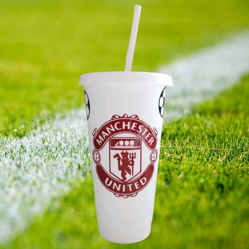 24oz Manchester Utd Inspired Cold Cup Drinkware Tumbler Reusable Portable Mug Christmas Gift custom tumblers cups