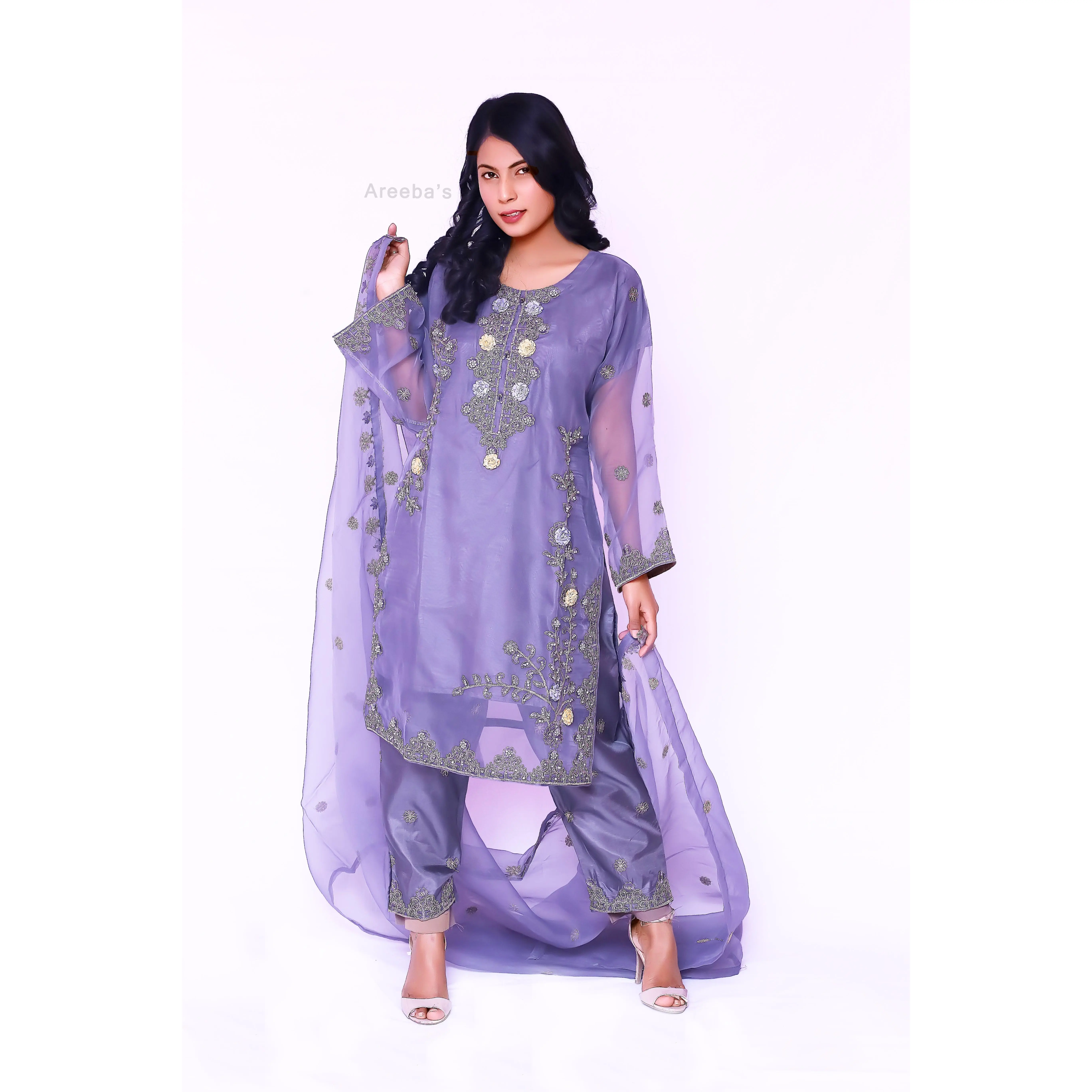 Nadia K steel gray Party suit AG3