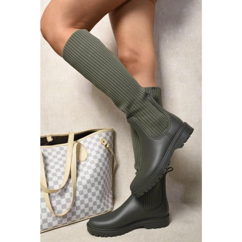 iKrush High Sock Platform Boots i37998  Boots Sock Platform Low Heel Knee Length Length Regular Fit 0