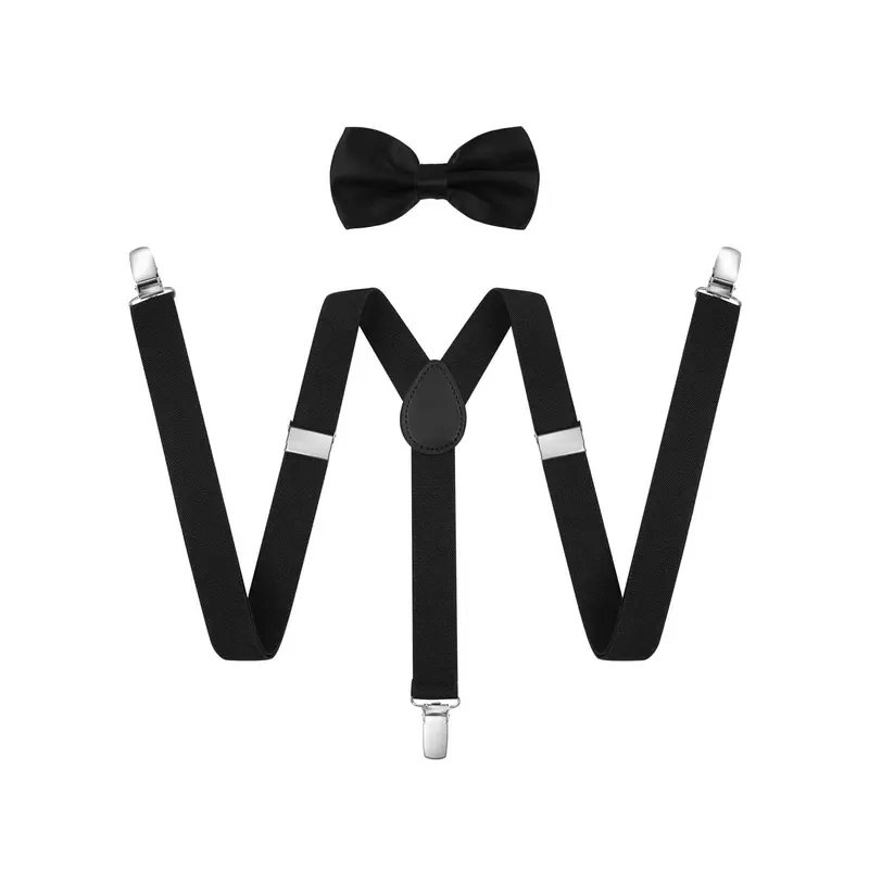 Men Solid Suspenders & Bow Tie Halloween 2