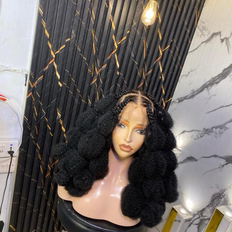Full Lace Ball Braids Synthetic Lace Front Wig 5