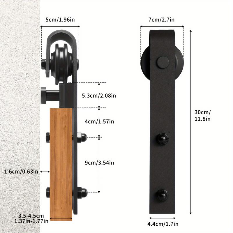 6ft Barn Door Sliding Track Hardware Kit Wood Steel Roller Closet Track System 2